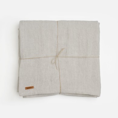 Mantel de Lino Natural para Mesa Cuadrada y Redonda