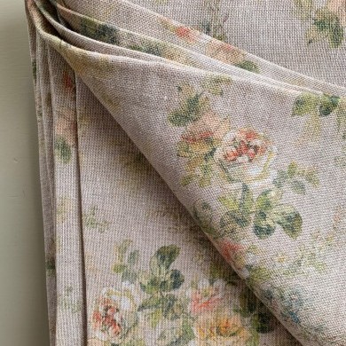 Mantel de Lino Estampado Verde para Mesa Cuadrada y Redonda