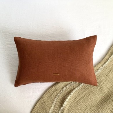 Funda de Cojín Castle Terracota 30x50 de Lino