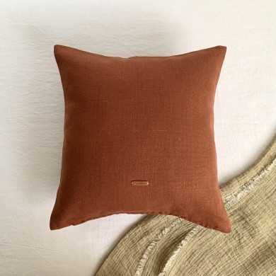 Funda de Cojín Castle Terracota 45x45 de Lino