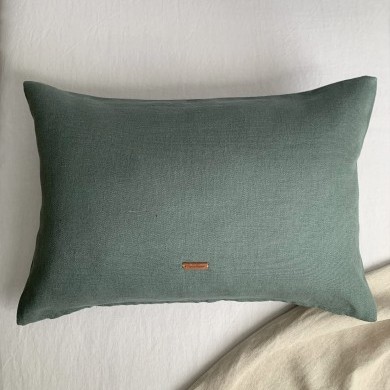 Funda de Cojín Castle Azul verdoso 40x60 de Lino