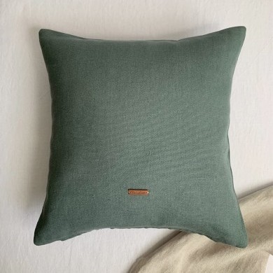 Funda de Cojín Castle Azul verdoso 45x45 de Lino